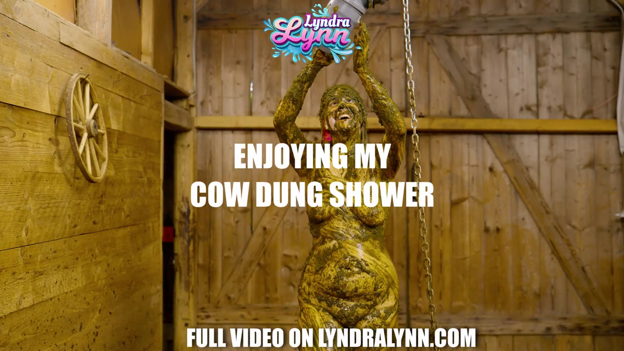 Enjoying my cow dung shower preview